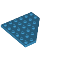 Lego Wedge Plate 6 x 6 Cut Corner / Dark Azure