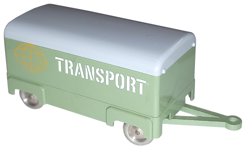 Lego HO Scale, Mercedes Box Trailer with Gray Top / Sand Green