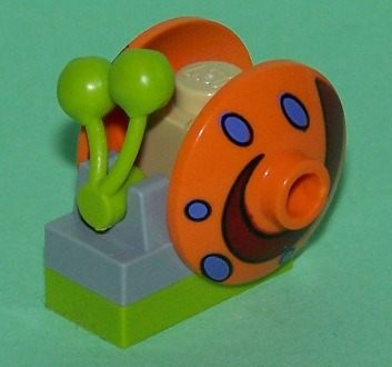 Lego Snail, SpongeBob SquarePants with Orange Shell (Gary) - Brick Built