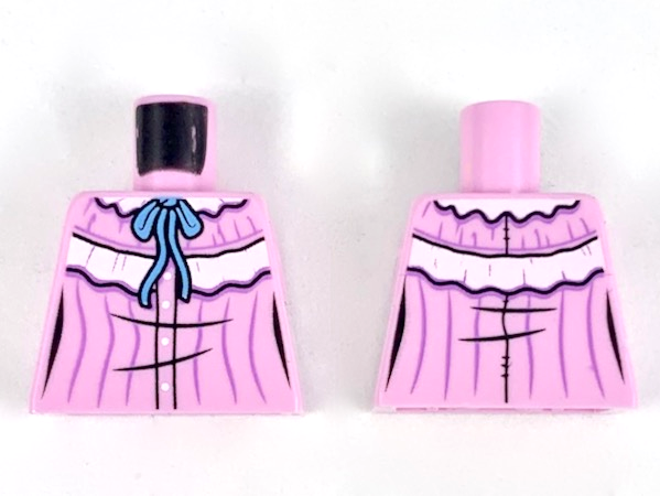Lego Torso Nightgown with Medium Blue Ribbon Pattern / Bright Pink