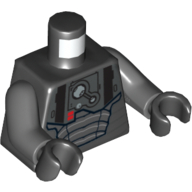 Lego Torso Armor Plates with Breathing Apparatus Print (Darth Malgus), Dark Bluish Gray Arms, Black Hands / Black