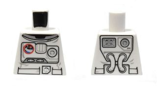 Lego Torso City Spacesuit with Space Logo and Equipment Pattern Front, Tubes Pattern Back / White