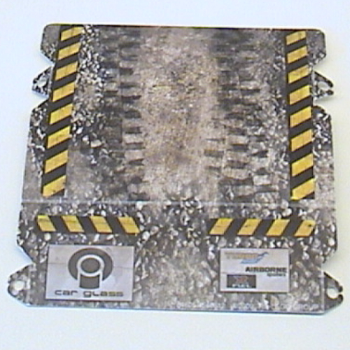 Lego Ramp, Safety Stripes and Tire Tracks Print / White