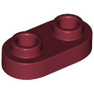 Lego Plate Special 1 x 2 Rounded with 2 Open Studs / Dark Red