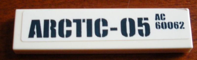 Lego Tile 1 x 4 with 'ARCTIC-05 AC 60062' Pattern (Sticker) - Set 60062 / White