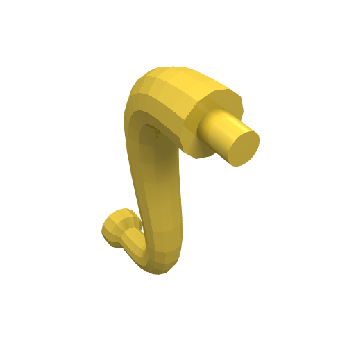 Lego Animal Body Part / Plant, Tail / Trunk / Tentacle / Tongue / Vine / Tree Branch (Short Tip) / Yellow