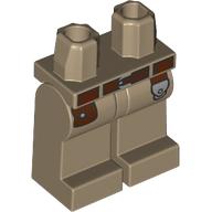 Lego Hips and Dark Tan Legs with Dark Brown Belt, Pocket, Silver Clasp print / Dark Tan