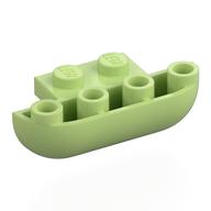Lego Brick Round, Curved Inverted Triple 1 x 3 x 1 with 1 x 2 Extension / Yellowish Green