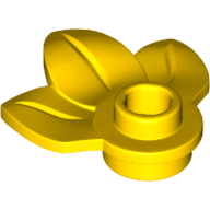 Lego Plant, Plate 1 x 1 Round with 3 Leaves / Yellow