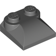 Lego Brick Curved 2 x 2 x 2/3 Two Studs and Curved Slope End / Dark Bluish Gray