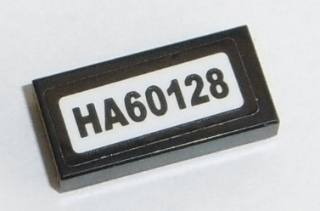 Lego Tile 1 x 2 with 'HA60128' Pattern (Sticker) - Set 60128