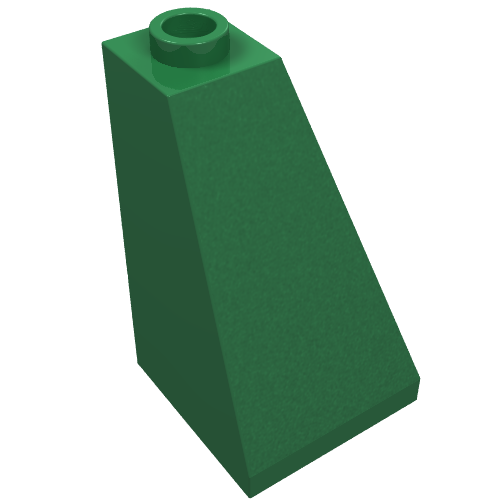 Lego Brick Sloped 75° 2 x 2 x 3 Double Convex / Green