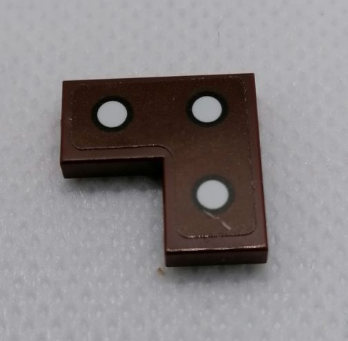 Lego Tile 2 x 2 Corner with Black Outlined 3 White Dots Pattern (Sticker) - Set 75977