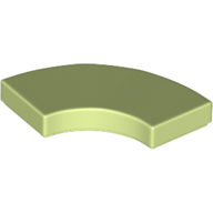 Lego Tile 2 x 2 Curved, Macaroni / Yellowish Green