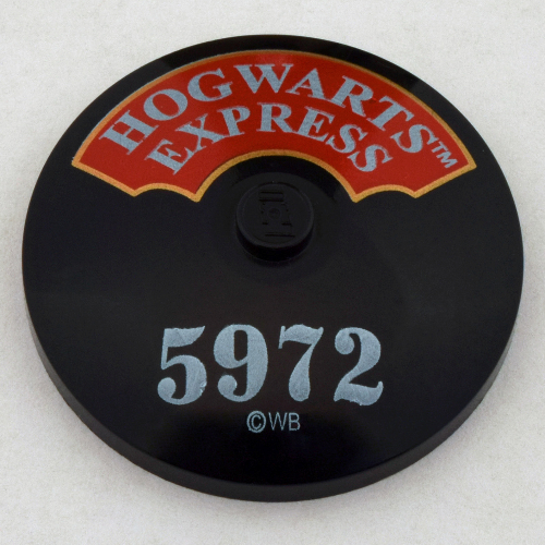 Lego Dish 4 x 4 Inverted [Radar] with Hogwarts Express and '5972' Print