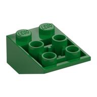 Lego Brick Sloped Inverted 33° 3 x 2, Connections between Studs, Ovoid Bottom Pin / Green