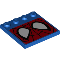 Lego Plate Special 4 x 4, Studs on One Edge with Spiderman Face Print