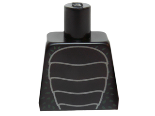Lego Torso Insect with Shell with Scales and Dark Green Specks Pattern / Black