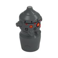 Lego Droid Head, IG-88 with Red/Yellow "Eyes", Dark Tan, Black Stripes Print / Dark Bluish Gray