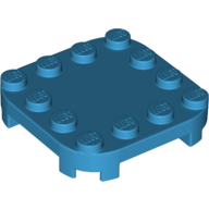 Lego Plate Round Corners 4 x 4 x 2/3 Circle with Reduced Knobs / Dark Azure
