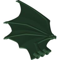 Lego Creature Body Part, Dragon, Wing Large / Dark Green