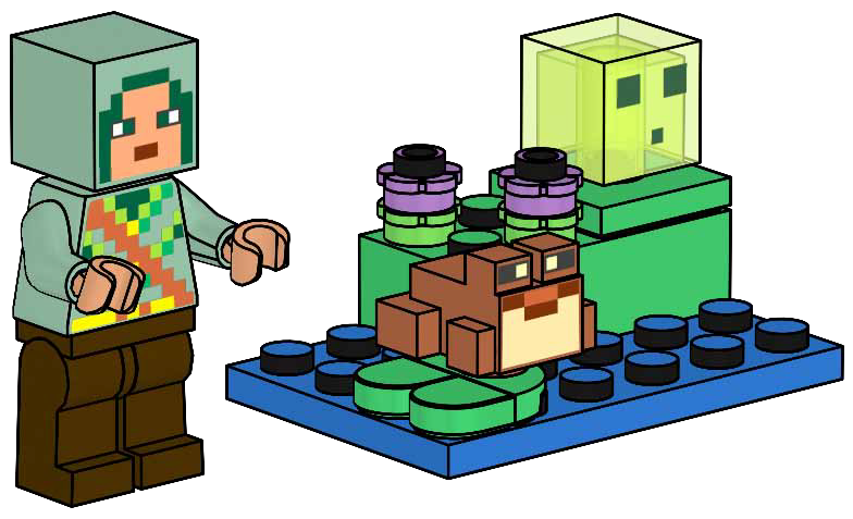 Lego Hero with Frog and Slime