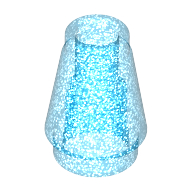 Lego Cone 1 x 1 [Top Groove] / Opal Trans-Dark Blue