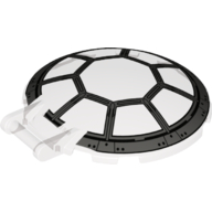 Lego Dish 6 x 6 Inverted - No Studs with Handle with TIE Fighter Cockpit Print