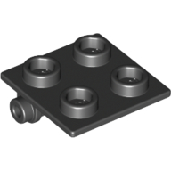 Lego Hinge Brick 2 x 2 Top Plate Thin / Black