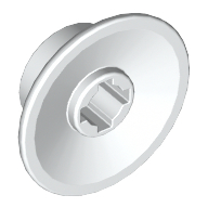 Lego Train Wheel Small, hole notched for wheels holder pin / White