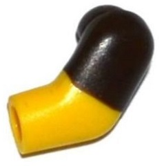 Lego Arm, Left with Molded Dark Brown Short Sleeve  Pattern / Yellow