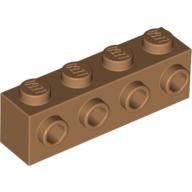 Lego Brick Special 1 x 4 with 4 Studs on One Side / Medium Nougat