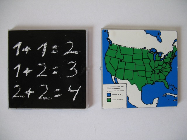 Lego Glass for Window 1 x 6 x 5 with Blackboard / US Map Pattern (Stickers) - Set 5235-2
