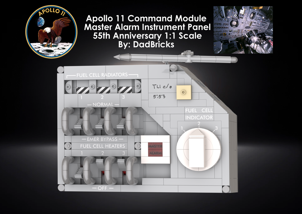 Lego Apollo 11 Master Alarm Instrument Panel- 1:1 Scale- 55th Anniversary