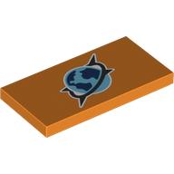 Lego Tile 2 x 4 with Arctic Explorers Symbol Print / Orange