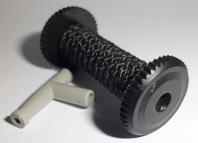 Lego String Reel 2 x 4 x 2 Drum with Black String 35L with Light Gray Hose Nozzle Simple (4208 / 194cx2)