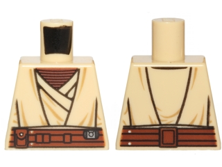 Lego Torso SW Jedi Robe, Reddish Brown Undershirt and Belt Pattern (SW Agen Kolar) / Tan