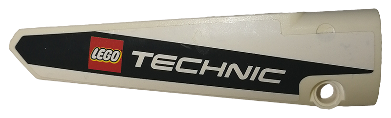 Lego Technic, Panel Fairing # 5 Long Smooth, Side A with Black Line and 'LEGO TECHNIC' Logo Pattern (Sticker) - Set 42039