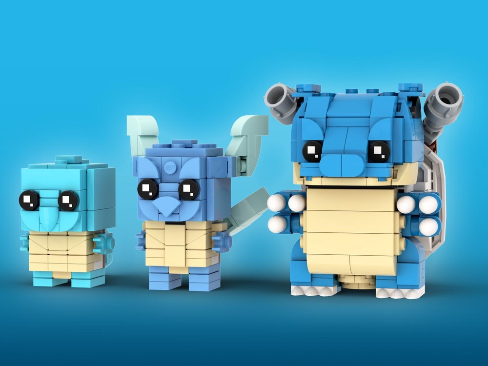 Lego Squirtle, Wartortle, Blastoise Brickheadz LEGO MOC - Poké Mon