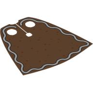 Lego Neckwear Cape, Standard [Spongy Stretchable Fabric] with Medium Nougat Ginger Bread, Red Dots, White Icing Lines print