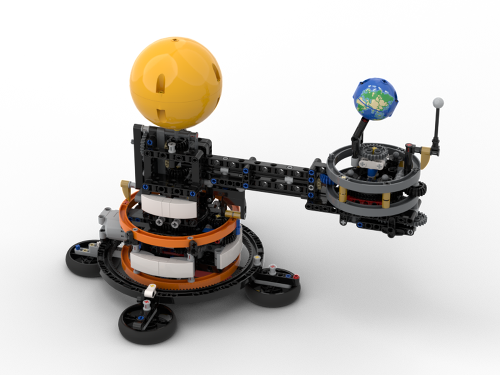 Lego Planet Earth and Moon in Orbit motorization modification