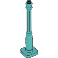 Lego Lamp Post 2 x 2 x 7 with 6 Base Flutes / Light Turquoise