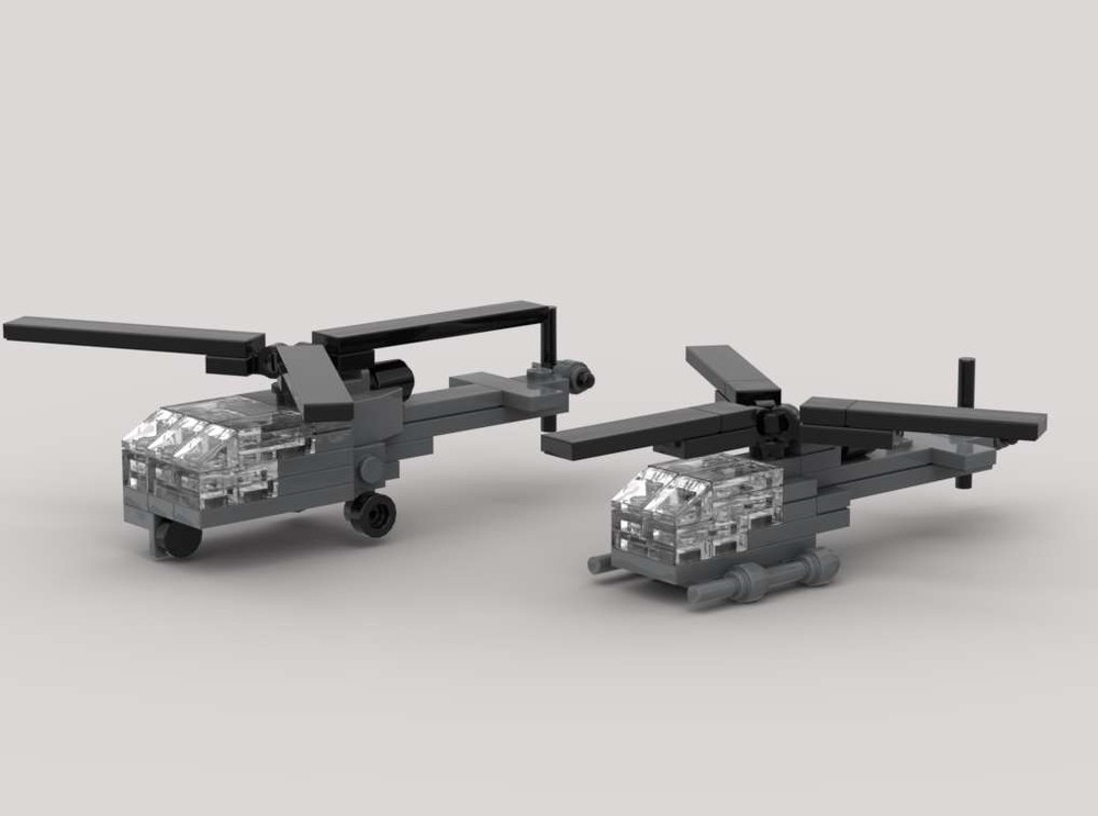 Lego Alouette II and Alouette III (1/110 scale)