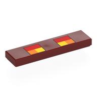 Lego Tile 1 x 4 with Red, Orange and Yellow Squares Minecraft Magma Cube Eyes Print / Dark Red