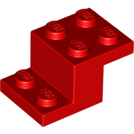 Lego Bracket 3 x 2 x 1 1/3 with Bottom Stud Holder / Red