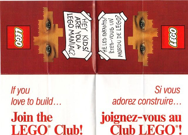 Lego 1993 Insert - LEGO Club - Canadian (821045)