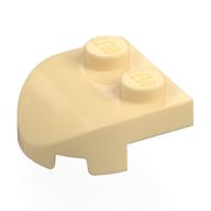 Lego Brick Wedged, Rounded 2 x 2 with Curved Front, 2 Studs / Tan