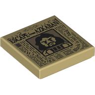 Lego Tile 2 x 2 with Newspaper, 'ESCAPE from AZKABAN', Sirius Black Print / Tan
