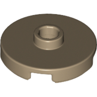Lego Plate Special Round 2 x 2 with Center Stud (Jumper Plate) / Dark Tan