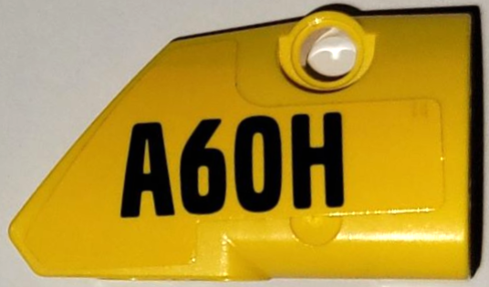 Lego Technic, Panel Fairing # 2 Small Smooth Short, Side B with Black 'A60H' Pattern (Sticker) - Set 42114